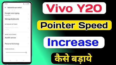 How To Increase Pointer Speed On Vivo Y20 || Vivo Y20 Pointer Speed Setting ||  Pointer Speed