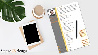تصميم سيرة ذاتية باسلوب بسيط   |Simple CV Design in MS PowerPoint with no work experience