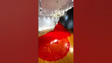 اجمل فستان خطوبة لون احمر يبحث عنه الجميع ماشاء الله 