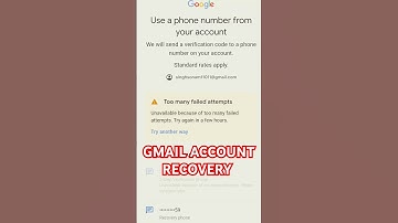 Too many failed attempts gmail problem solve | Gmail Account Recovery #gmailpasswordrecovery