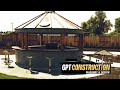 Granite Bay Outdoor Kitchen and Bar w/ Rice Silo Awning By GPT Construction