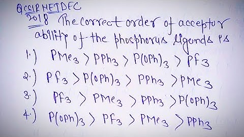 Solutions CSIR NET | December 2018 | Phosphine ligand series