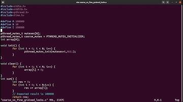 Coarse vs Fine Grained locking in Parallel Computing. Example simulation is given in C with pthread!