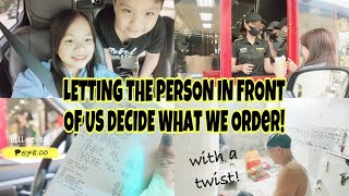 LETTING THE PERSON IN FRONT OF US DECIDE WHAT WE ORDER! | Ryzza Mae Dizon