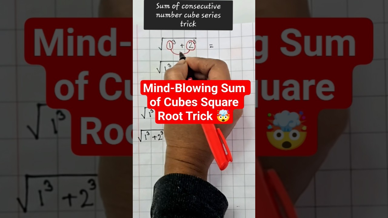 Sum of Cubes of First to n Natural Numbers-Square Root Trick