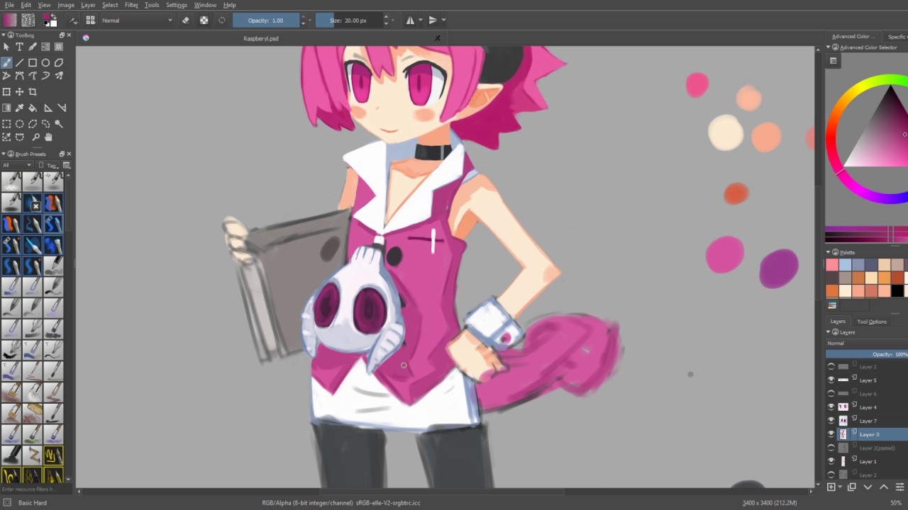 Disgaea Raspberyl Krita anime Speedpaint YouTube