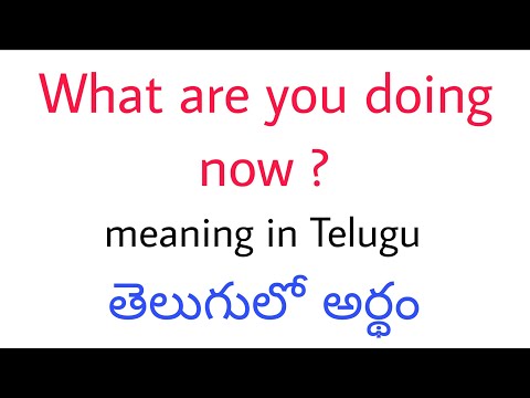 What Are You Doing Meaning In Telugu