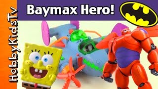 SpongeBob BAYMAX Hero! Play-Doh + Surprise Eggs by HobbyKidsTV