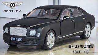 Luxury in Miniature: Bentley Mulsanne Matte Black 1:18 by Rastar