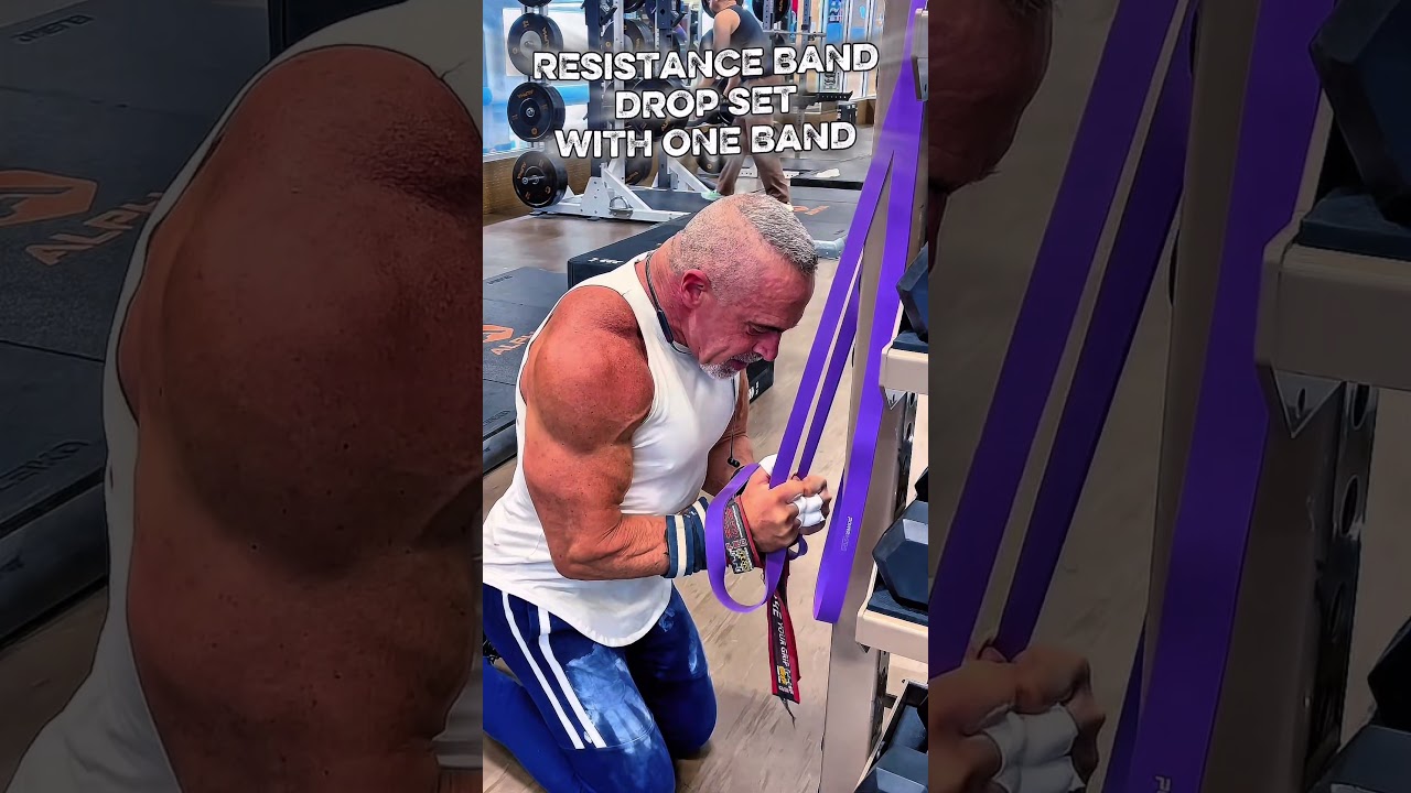 RESISTANCE BAND DROP SET WITH ONE BAND #workout #motivation #muscle #workouttips #resistancebands