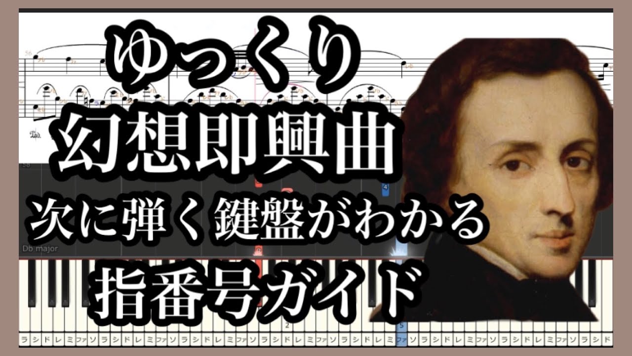 Фантазия-экспромт Chopin Медленный темп пиано-урок. Номера пальцев /с нотами