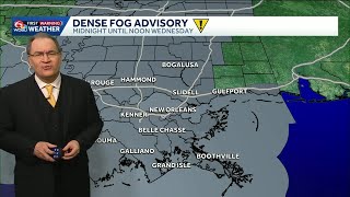 Weather Impact Day Wednesday; Dense Fog Advisory through noon.
