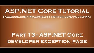 ASP NET Core developer exception page