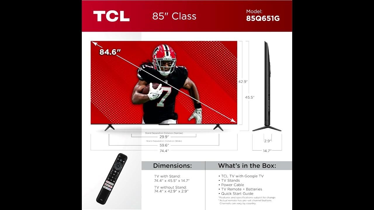 TCL 85Q651G 85Inch Q65 QLED 4K UHD Smart TV Review Best 4K TV 2024