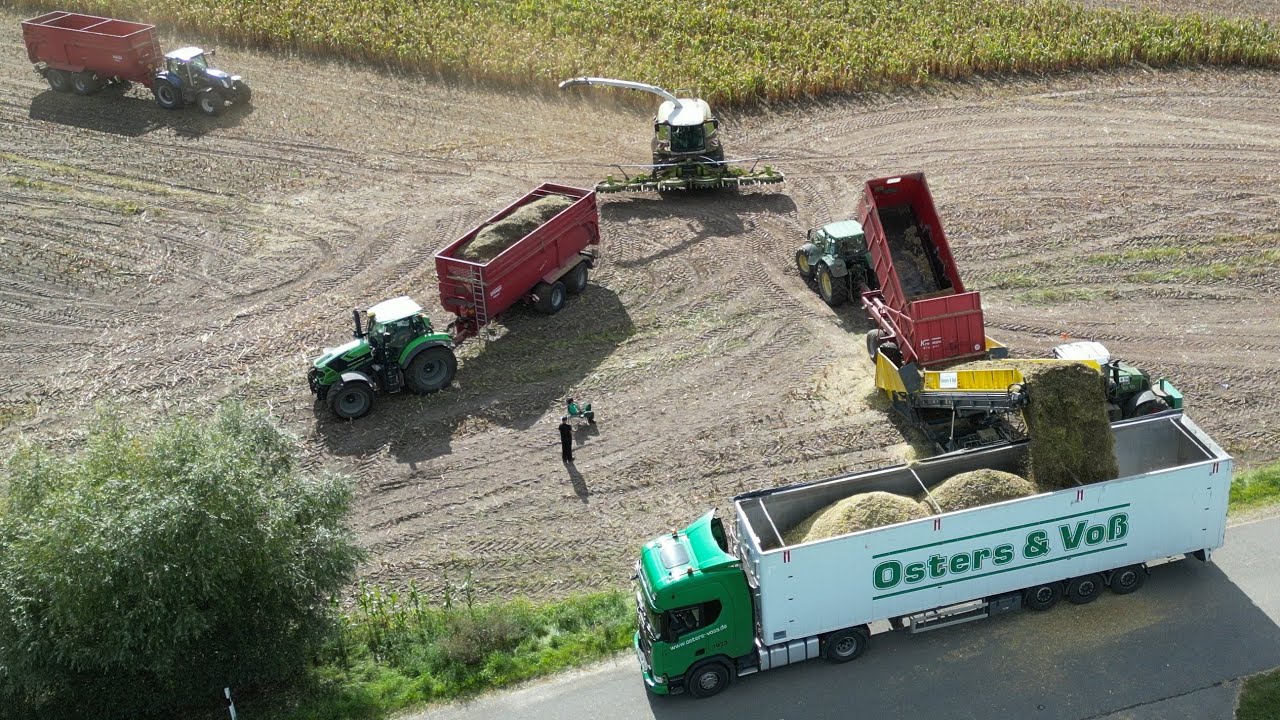 CLAAS JAGUAR 960 am Mais häckseln & Überladen auf LKW´s / DEHR AGRARSERVICE & OSTERS & VOß / 4K