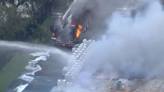 Massive warehouse fire investigation