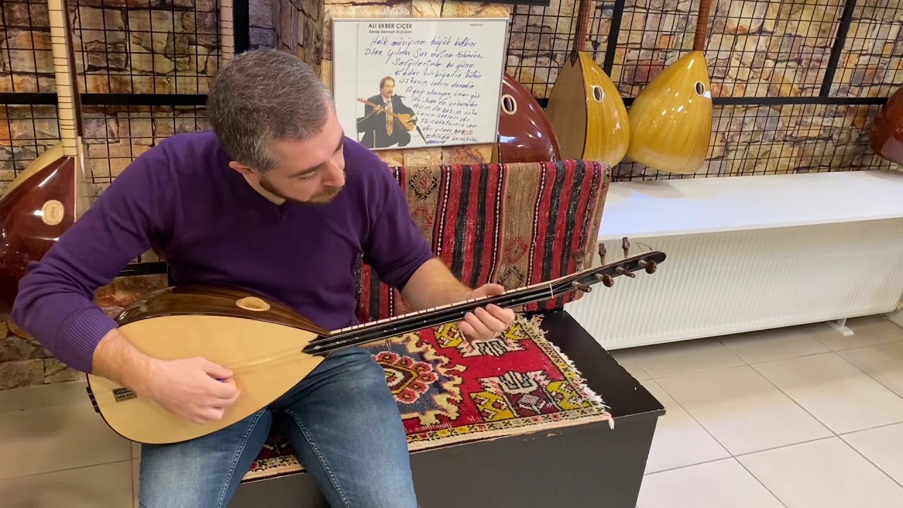 Yılmaz Saz Evi - Afrika Cevizi Klavyeli Kısa Sap Bağlama