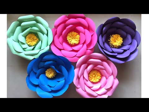 Easy Giant Paper Flowers Making  Giant paper flowers for birthday