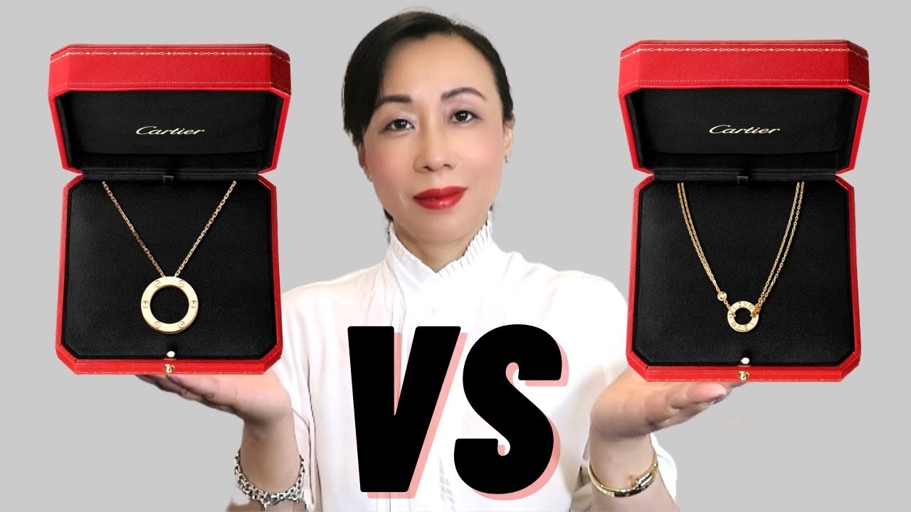 Cartier Gold Necklace Comparison : Love 2 Diamonds 2 Chains vs. Love Rings  Necklace 