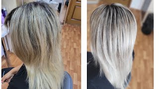 Тонирование волос в технике растяжка цвета.Пошагово.