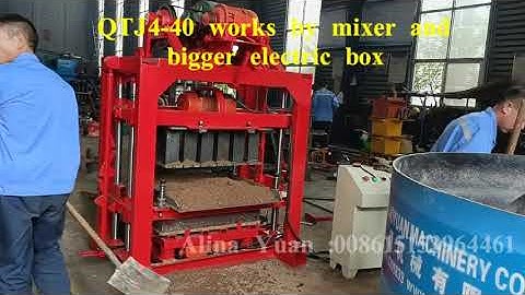 QTJ4 40 Block Making Machine works by mixer and bigger electric box for 6 pcs per time