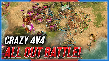 We fought in an ALL OUT 4v4 BATTLE! Age of Mythology Retold!