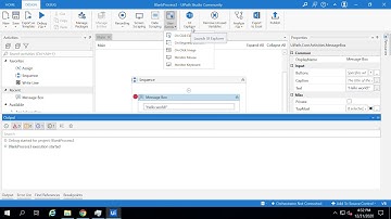 UiPath  Studio Components - Ribbons ( Home, Design & Debug)