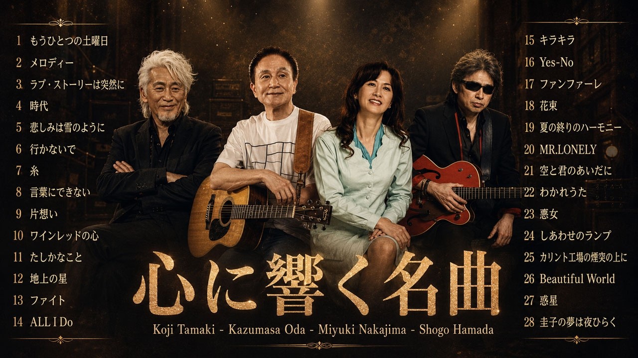 Koji Tamaki, Miyuki Nakajima, Shogo Hamada, Kazumasa Oda❤️心に
