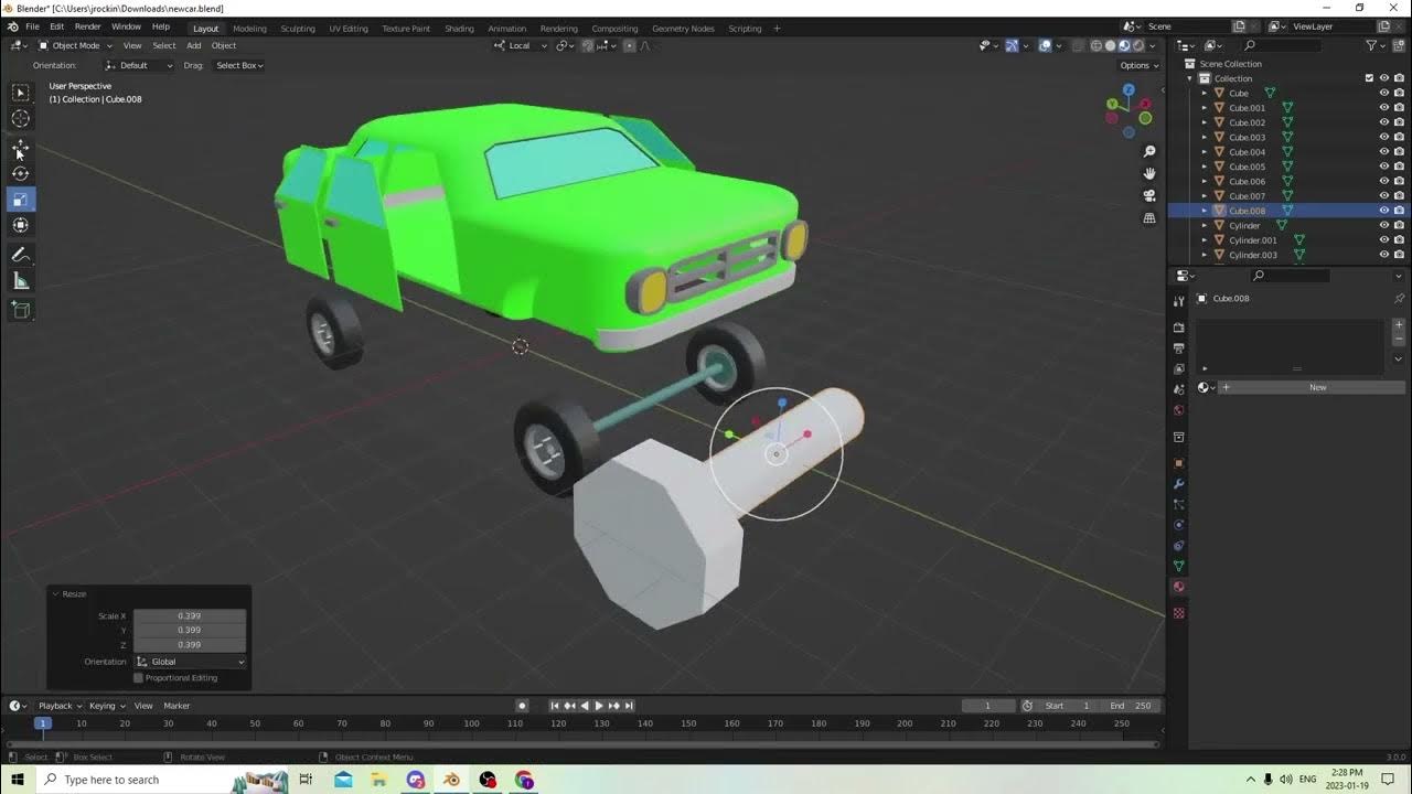 Blender car Tutorial (Part 5) axles YouTube