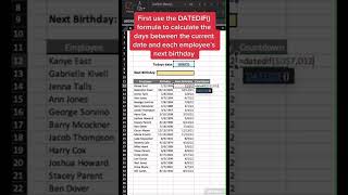 Famous Birthday countdown Excel Trick🤘 Profile