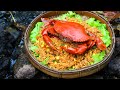 Cooking Fried rice red crab seafood - Fried rice with Crab seafood