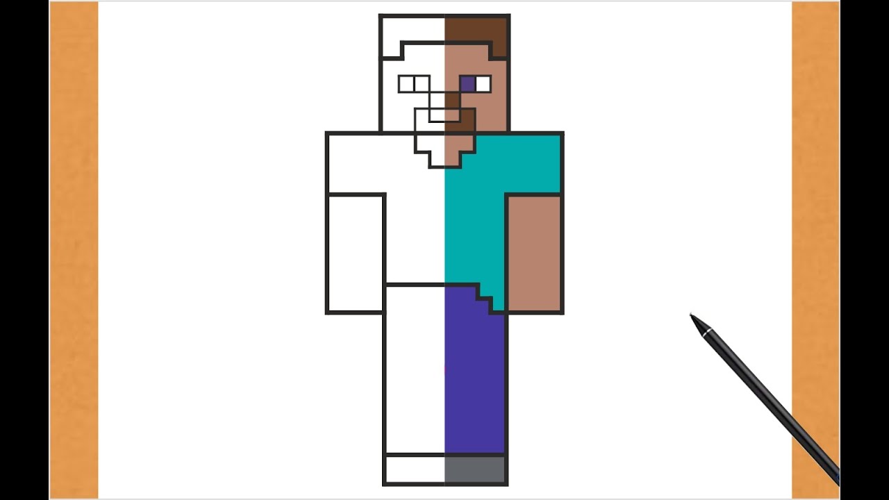 Como Desenhar o STEVE, FÁCIL, MINECRAFT