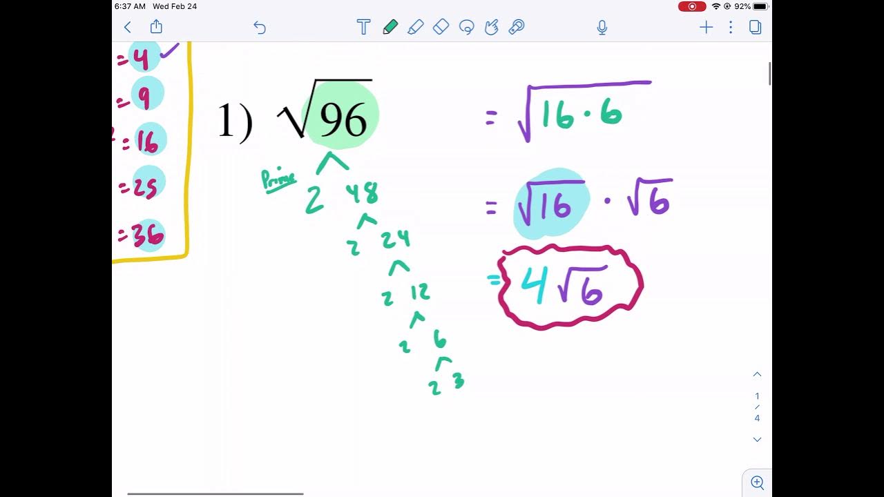 Kuta Tutorial: simplifying square roots - YouTube