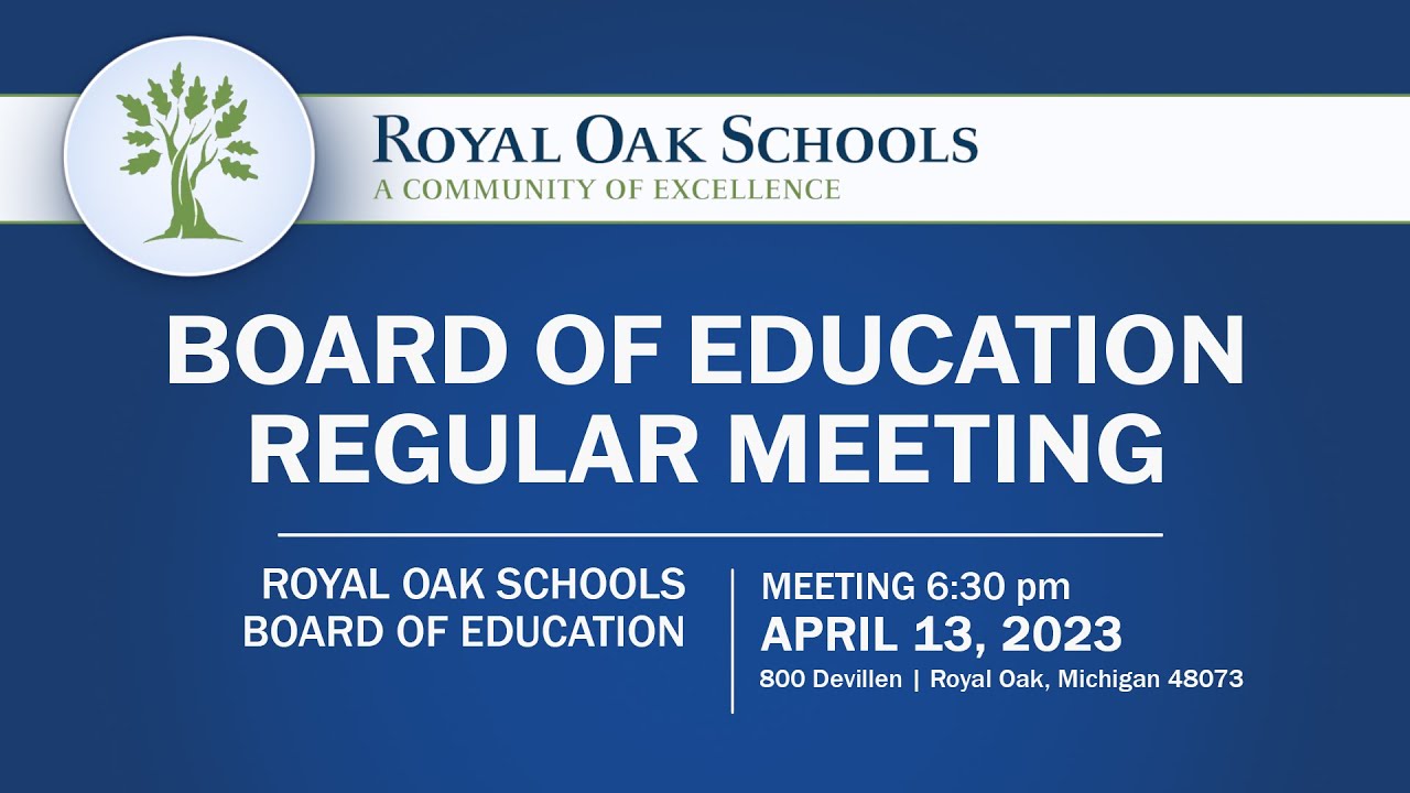 Royal Oak School Board Meeting April 13th, 2023 YouTube