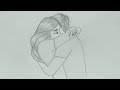 How To Draw Sweet Couple - Easy Couple Drawing - Miss you So much 💝