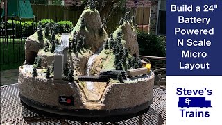 A Battery Powered 24 N Scale Model Railroad with Waterfall