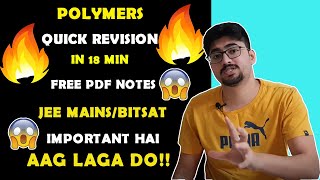 COMPLETE POLYMERS FOR JEE MAINS IN 16 MIN | 4 MARKS FOR FREE | BHUT IMPORTANT H