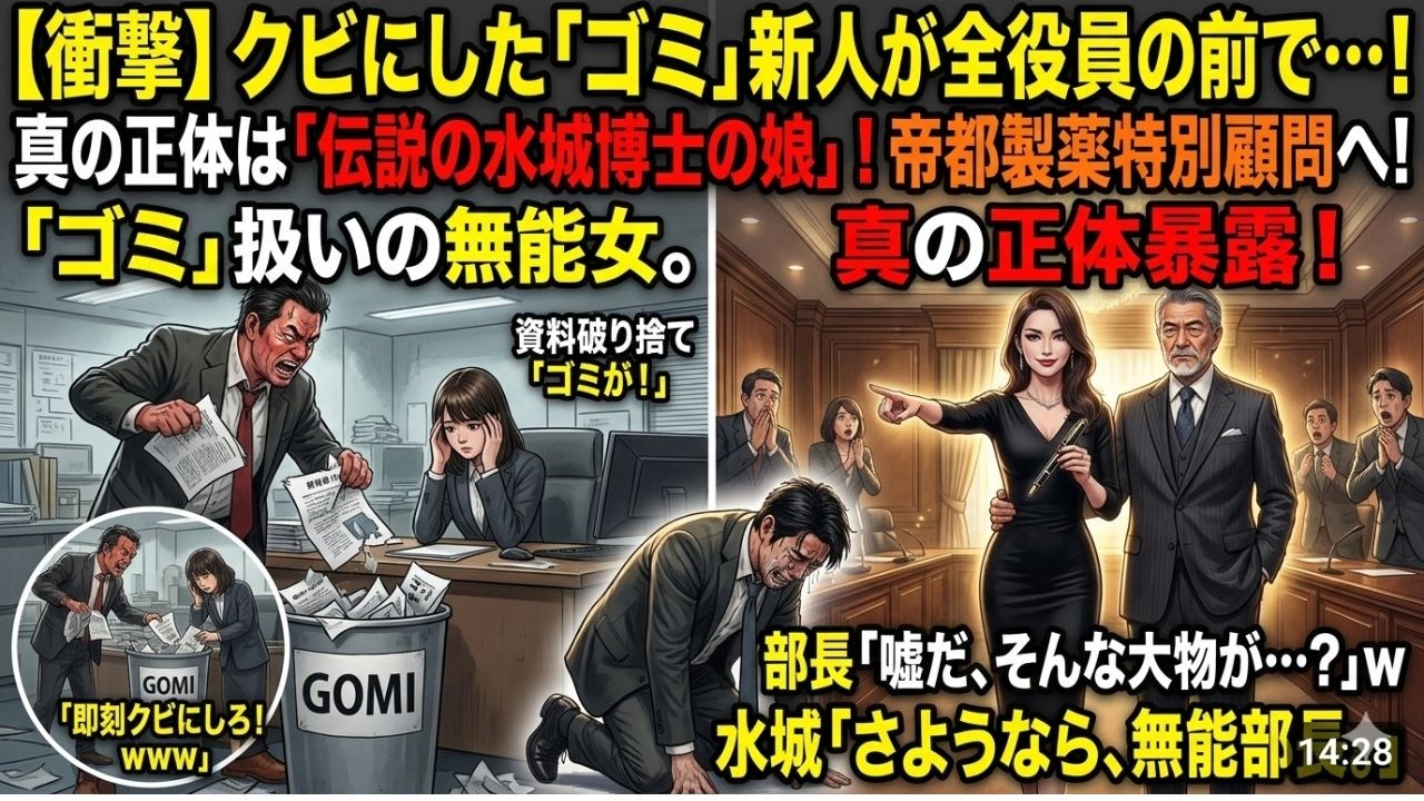 父の遺品を壊した部長「ゴミ箱がお似合いだw」→私「…はい、承知しました（クソデカ溜息）」数日後、部長が盗んだ新薬データに仕込んだ”致命的な罠”が発動し…w