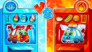 Hot VS Cold Vending Machine Challenge🔥❄️Surprise Vending Machine🚓🚌🚑🚗+More Nursery Rhymes by BabyCars