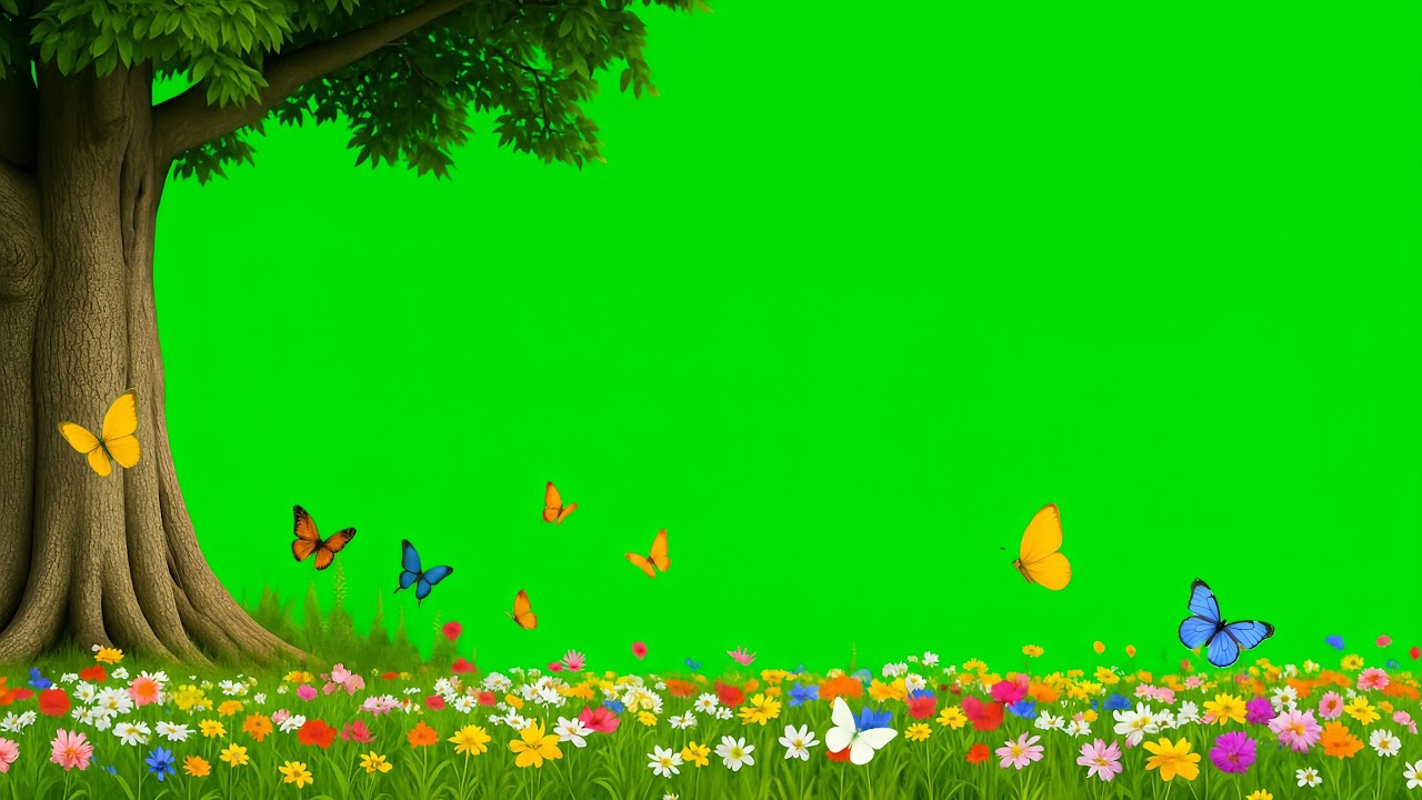 Butterflies flying on green screen 🌿 | Butterfly garden green screen