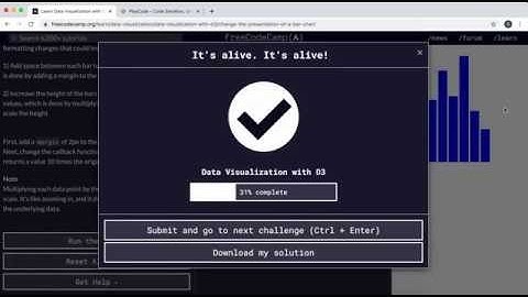 9 - Change the Presentation of a Bar Chart - Data Visualization with D3 - freeCodeCamp Tutorial