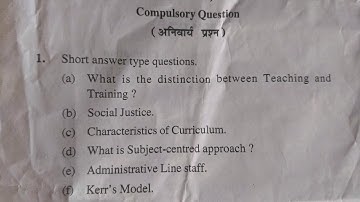 Knowledge And Curriculum Question Paper-2018 | Paper-XII |  B.Ed- 4th sem| HPU