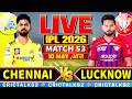 🔴 Live: CSK vs LSG, IPL 2026 Live Commentary, Cricket Live Score, Live Match Today 2nd Inn