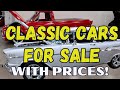 Classic cars for sale at restoration warehouse dealership