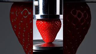 Hydraulic Press vs Strawberry 🍓 Satisfying Crush in Slow Motion#shorts