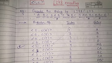 15. lz78 encoding and decoding example | LZ2 ENCODING : adaptive dictionary in data compression