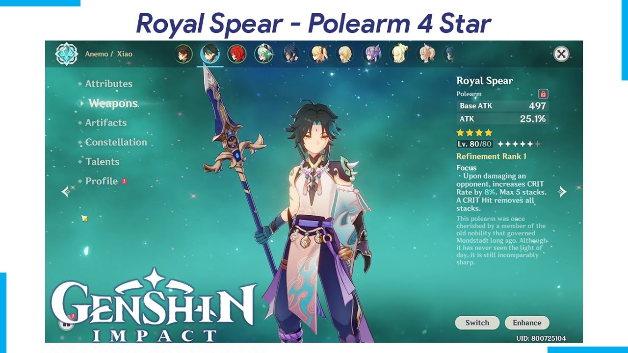 Review Polearm 4 Star - Royal Spear - Genshin Impact - YouTube