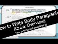 Essay Writing: Body Paragraphs