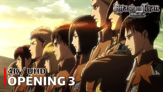 Attack On Titan - Opening 3 【Shinzou Wo Sasageyo!】 4K / Uhd Creditless | Cc