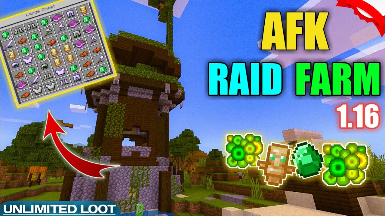 SIMPLE 1.16 AFK RAID FARM TUTORIAL in Minecraft (Bedrock/MCPE/Java/Xbox ...